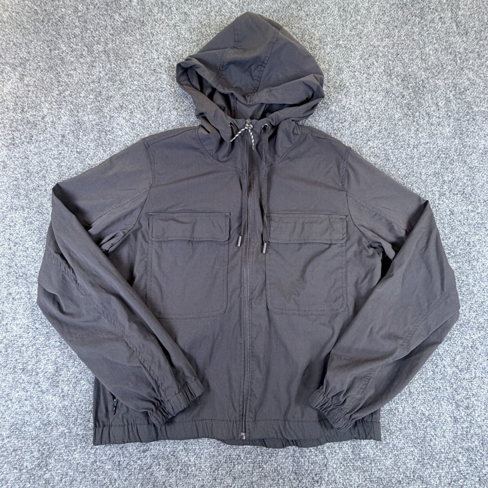 Yogalicious Trekki Vibrant Move Hooded Jacket Womens Large Gray Nylon Full Zip